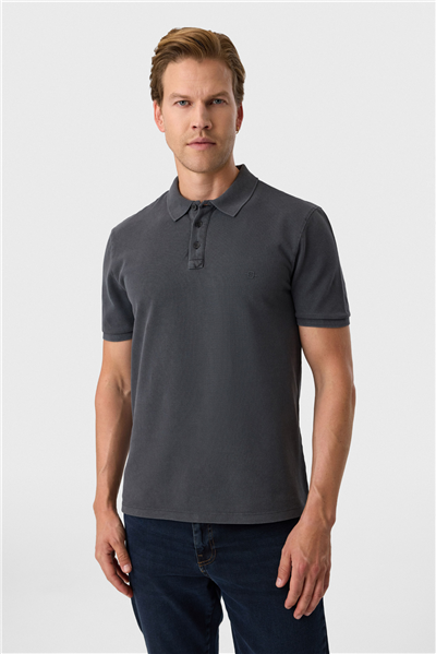 Regular Fit Antrasit Polo Yaka Tişört