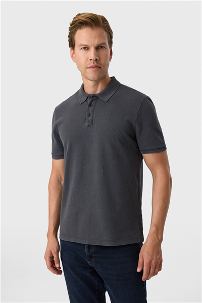 Regular Fit Antrasit Polo Yaka Tişört