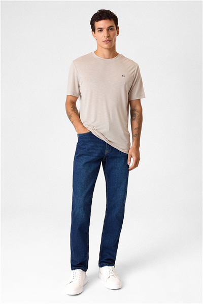 Regular Fit Basic  Bej Tişört
