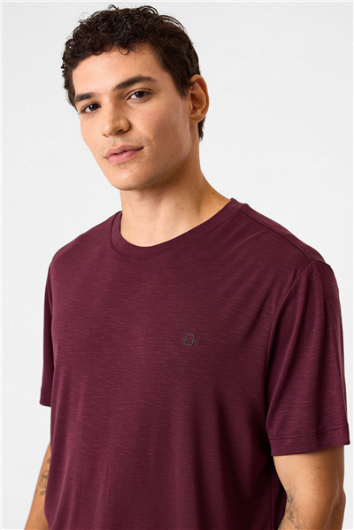 Regular Fit Basic Bordo Tişört