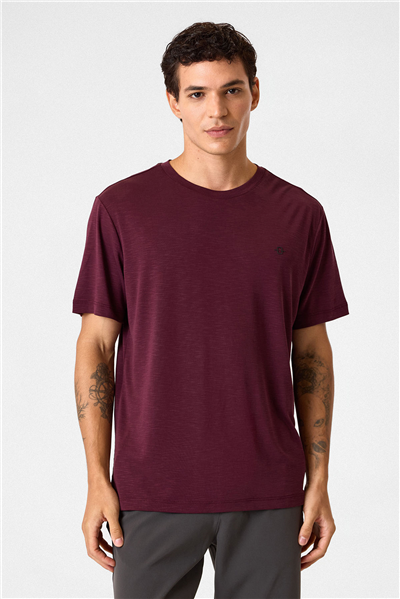 Regular Fit Basic Bordo Tişört