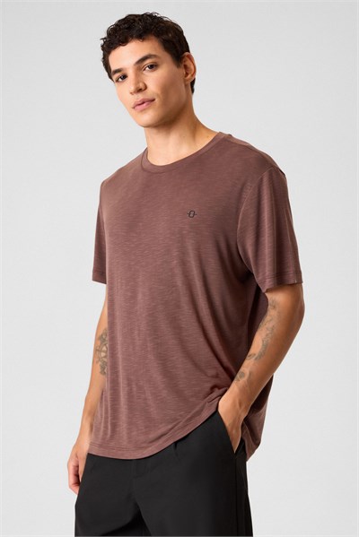 Regular Fit Basic Kahve Tişört