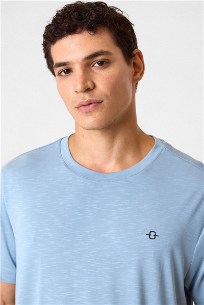 Regular Fit Basic Mavi Tişört