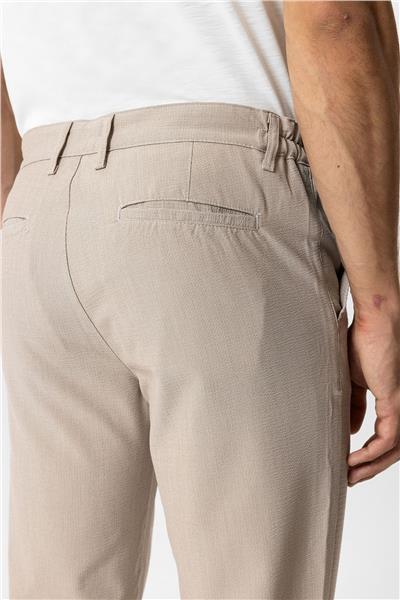 Bej Regular Fit Beli Lastikli Yan Cep Casual Pantolon