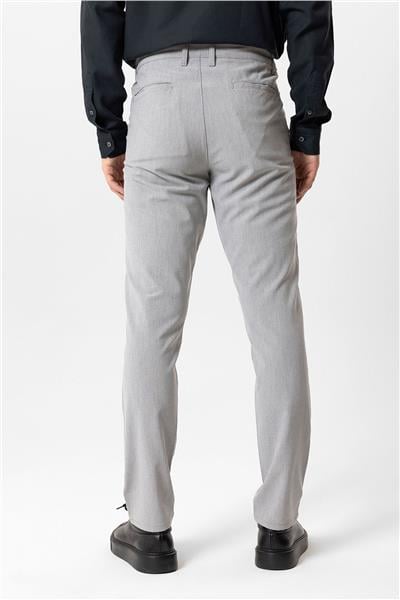 Açık Gri Regular Fit Beli Lastikli Yan Cep Casual Pantolon