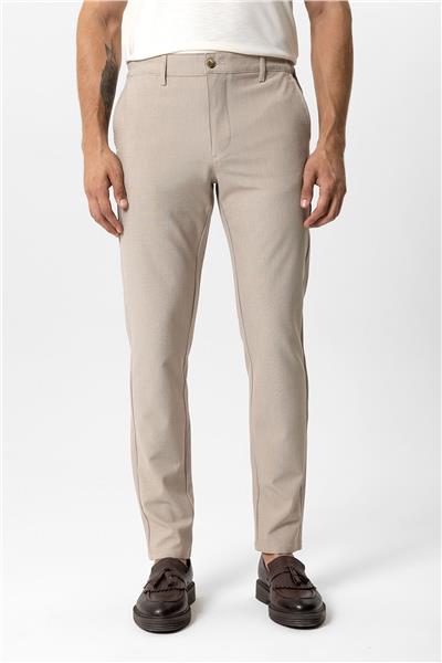 Bej Regular Fit Beli Lastikli Yan Cep Casual Pantolon