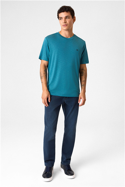 Regular Fit Basic Petrol Tişört