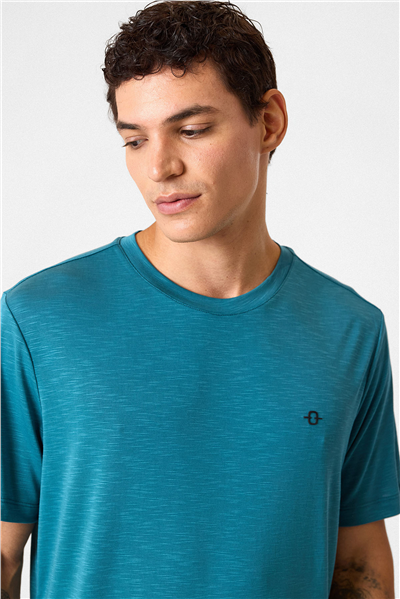 Regular Fit Basic Petrol Tişört