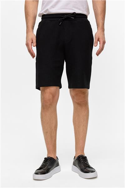 Siyah Regular Fit Şort