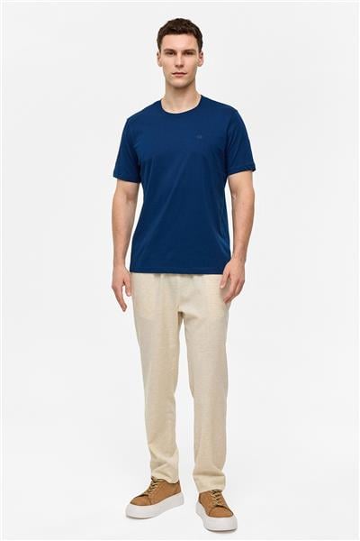 Lacivert Regular Fit Bisiklet Yaka Basic Tişört 