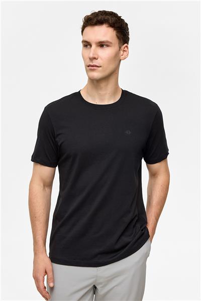 Siyah Regular Fit Bisiklet Yaka Basic Tişört 