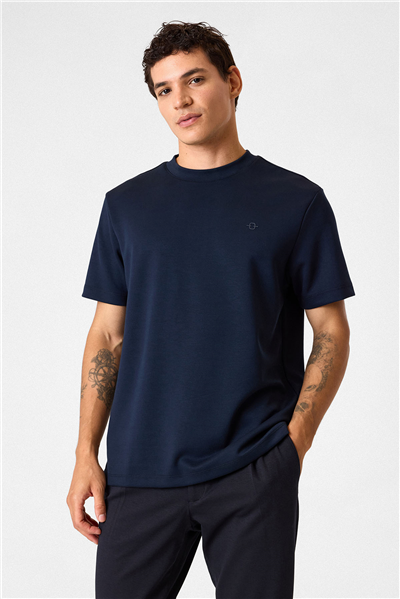 Lacivert Regular Fit Basic Tişört