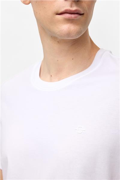 Beyaz Regular Fit Bisiklet Yaka Basic Tişört 