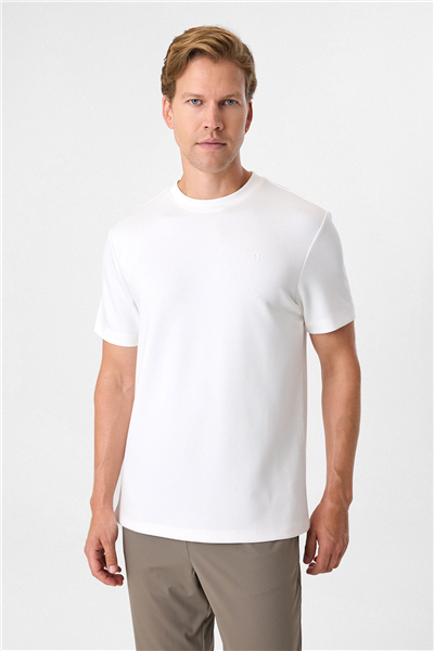 Regular Fit Beyaz Basic Tişört