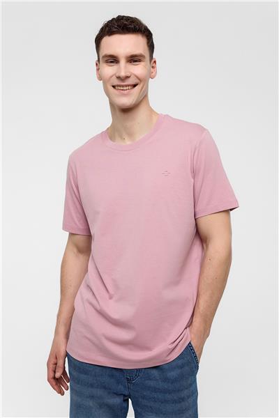 Gül Kurusu Regular Fit %100 Pamuk Bisiklet Yaka Tişört