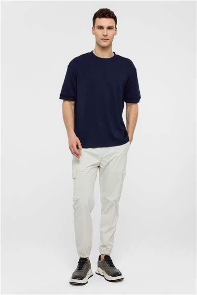 Lacivert Regular Fit Bisiklet Yaka Basic Tişört