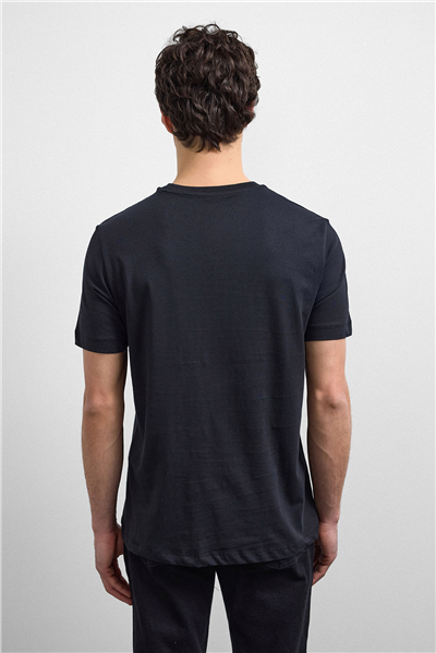 Siyah Regular Fit Bisiklet Yaka Basic Tişört