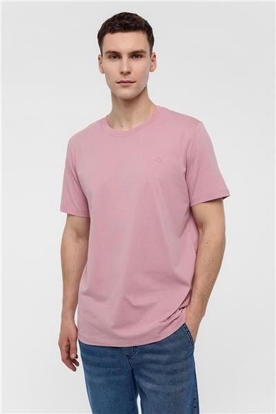 Gül Kurusu Regular Fit %100 Pamuk Bisiklet Yaka Tişört