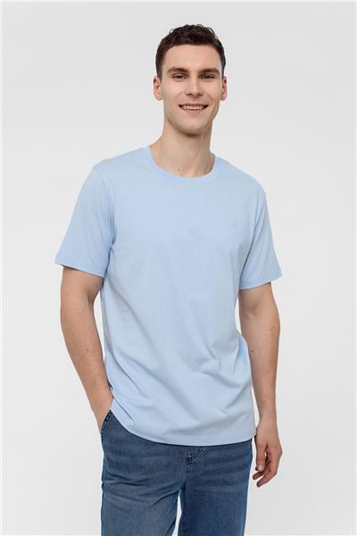 Mavi Regular Fit %100 Pamuk Bisiklet Yaka Tişört