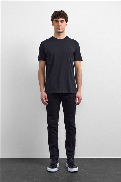 Siyah Regular Fit Bisiklet Yaka Basic Tişört