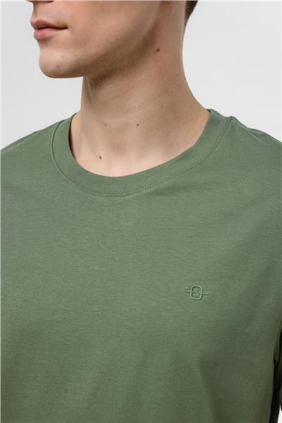 Adaçayı Regular Fit %100 Pamuk Bisiklet Yaka Tişört