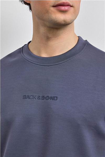 Antrasit Regular Fit Bisiklet Yaka Sweatshirt