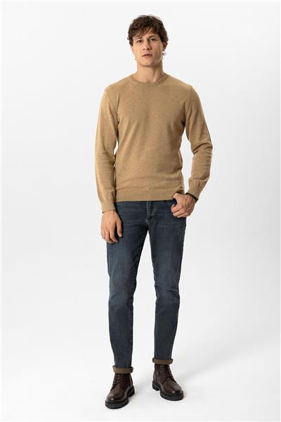 Vizon Regular Fit Bisiklet Yaka Pamuklu Triko Kazak