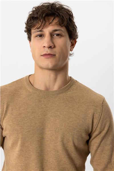 Vizon Regular Fit Bisiklet Yaka Pamuklu Triko Kazak