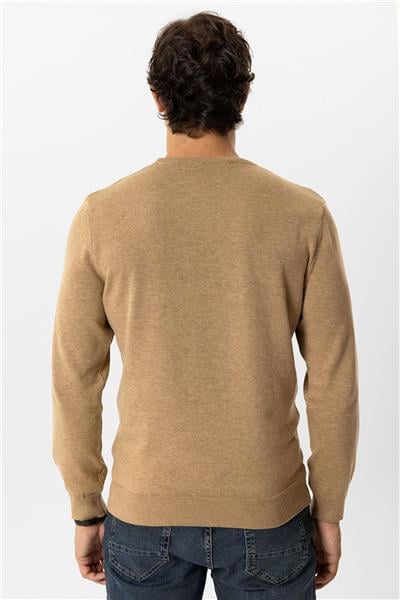 Vizon Regular Fit Bisiklet Yaka Pamuklu Triko Kazak