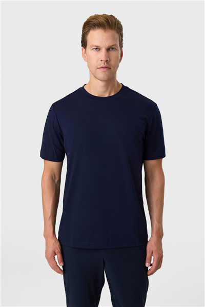 Regular Fit Lacivert Bisiklet Yaka Tişört