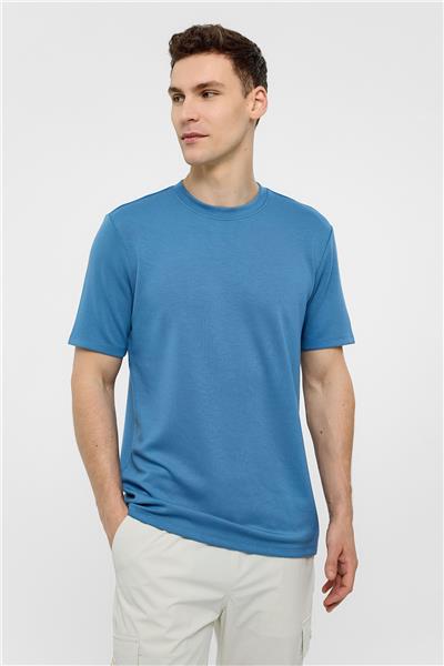 İndigo Regular Fit Bisiklet Yaka Tişört