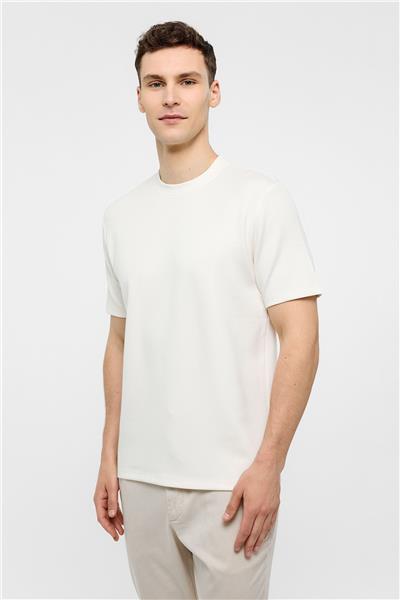 Beyaz Regular Fit Bisiklet Yaka Tişört