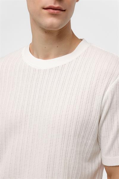 Beyaz Regular Fit %100 Pamuk Bisiklet Yaka Tişört