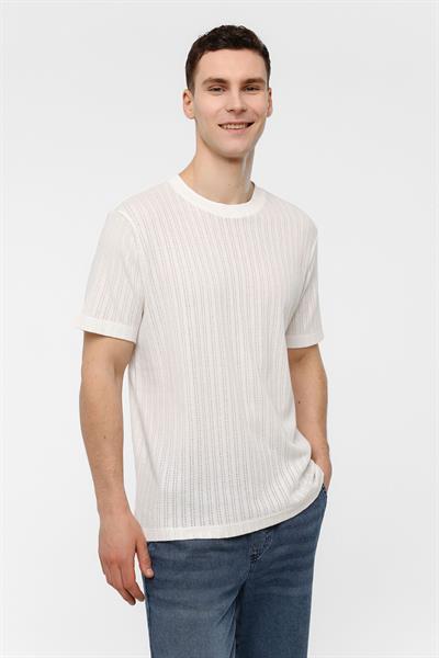 Beyaz Regular Fit %100 Pamuk Bisiklet Yaka Tişört