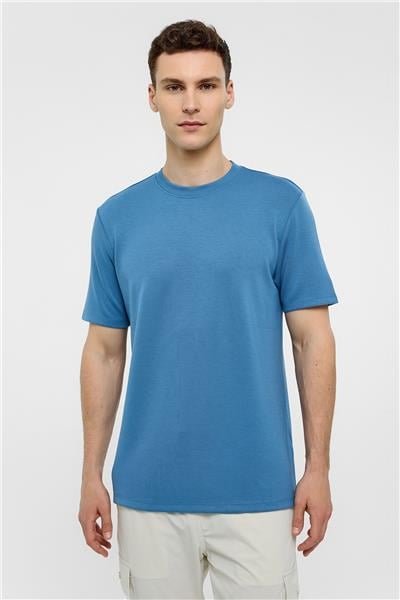 İndigo Regular Fit Bisiklet Yaka Tişört