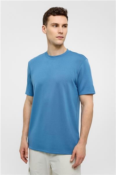 İndigo Regular Fit Bisiklet Yaka Tişört