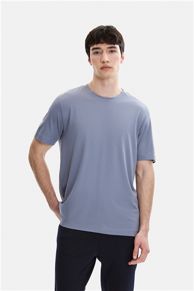 Mavi Regular Fit Bisiklet Yaka Tişört