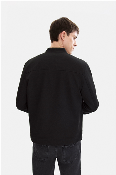 Siyah Regular Fit Bomber Ceket