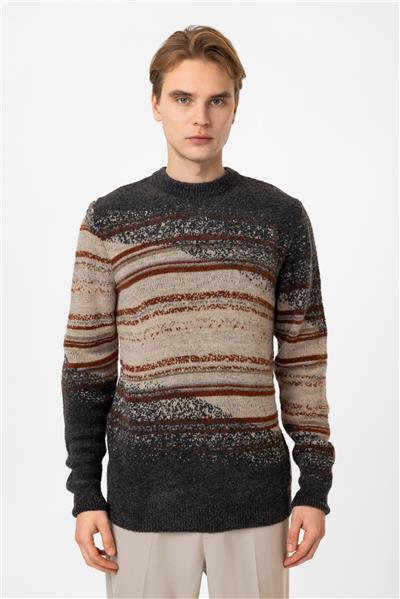 Regular Fit Desenli Triko Kazak