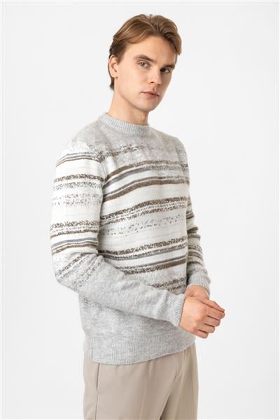 Regular Fit Desenli Triko Kazak