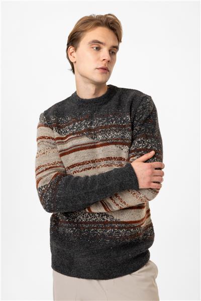 Regular Fit Desenli Triko Kazak