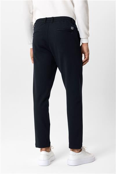 Lacivert Regular Fit Beli Bağcıklı Jogger Pantolon