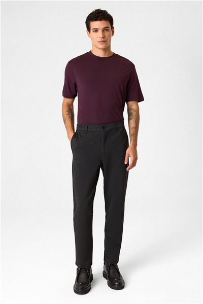 Regular Fit Diagonel Antrasit Jogger Pantolon