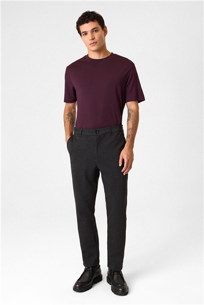 Regular Fit Diagonel Antrasit Jogger Pantolon