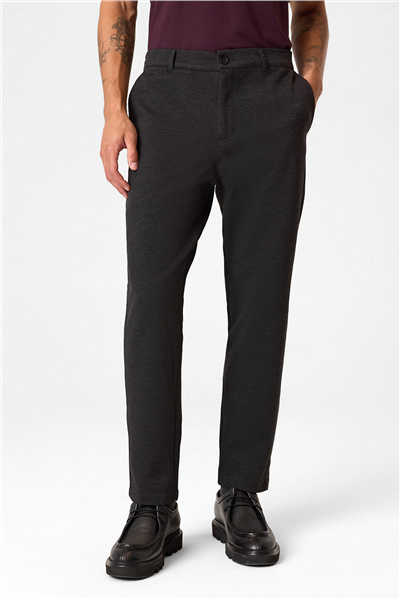 Regular Fit Diagonel Antrasit Jogger Pantolon