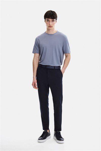 REGULAR FIT DIAGONEL JAKARLI ÖRME PANTOLON