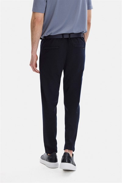 REGULAR FIT DIAGONEL JAKARLI ÖRME PANTOLON