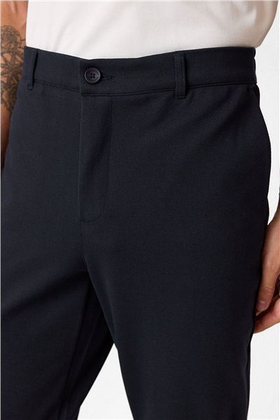 Lacivert Regular Fit Diagonel Jogger Pantolon
