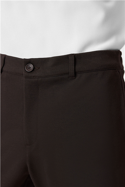 Kahve Regular Fit Diagonel Jogger Pantolon