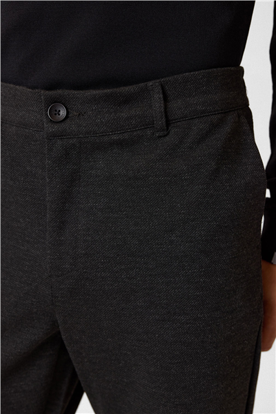 Regular Fit Diagonel Kahve Jogger Pantolon
